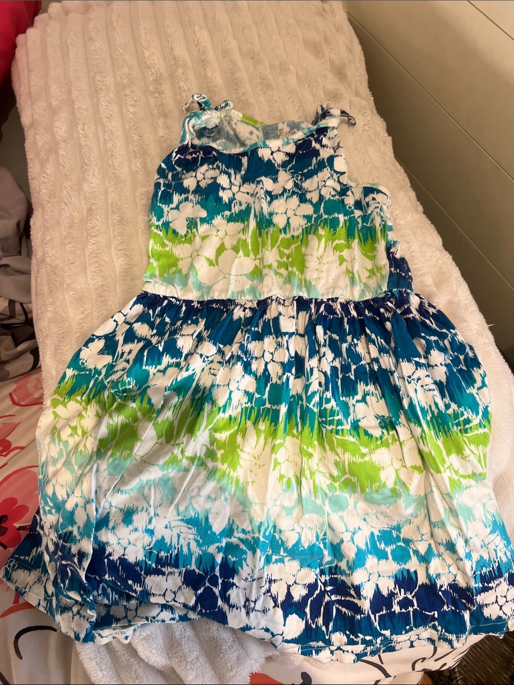 The Children's Place Blue, Teal & Lime Floral Swim Coverup Dress